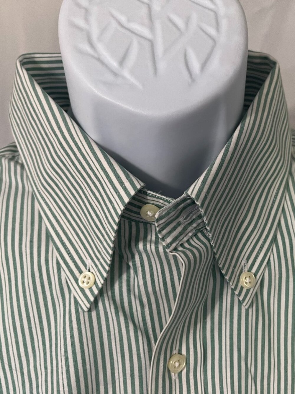 🌿 Brooks Brothers Mens Non-Iron Regent Stretch Dress Shirt 17/33 Green White 🧵